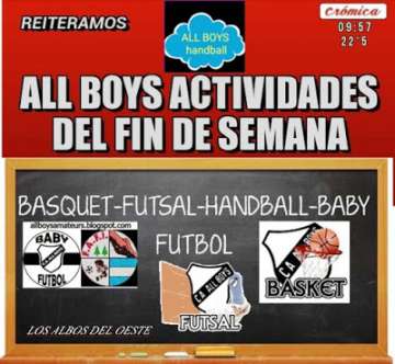 All Boys Cronograma Deportivo Del Fin De Semana